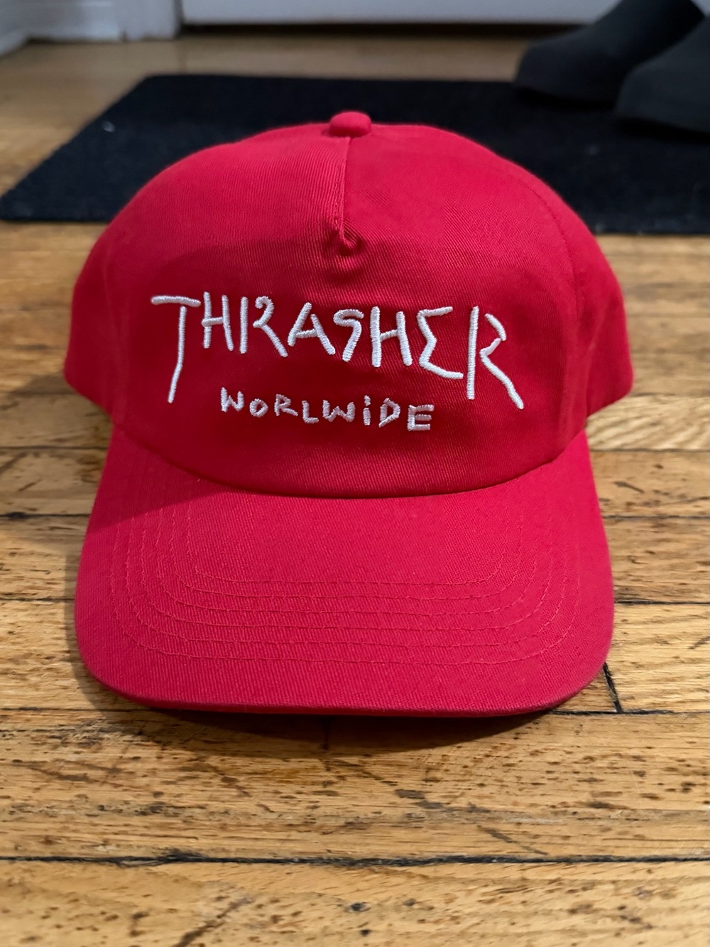 Thrasher Red Cap with White Embroidered Logo